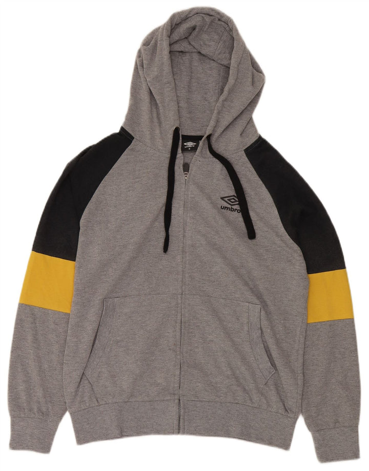 Pulover UMBRO pentru bărbați, cu fermoar, din bumbac color bloc, gri mediu