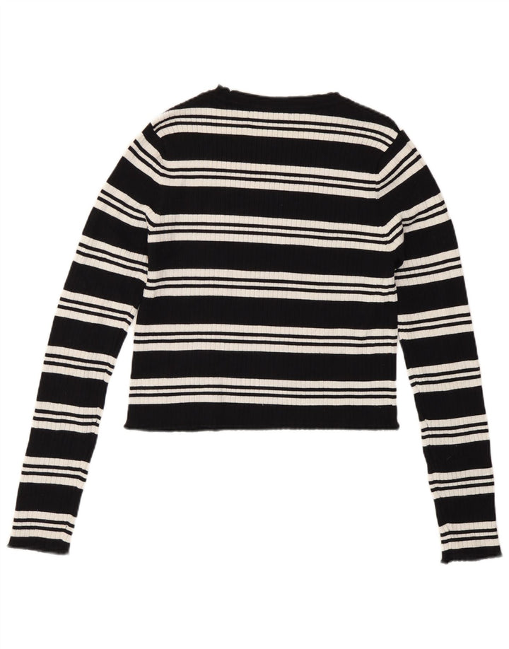 Crop Top pentru femei Zara cu mânecă lungă UK 12 Medium Black Dunge