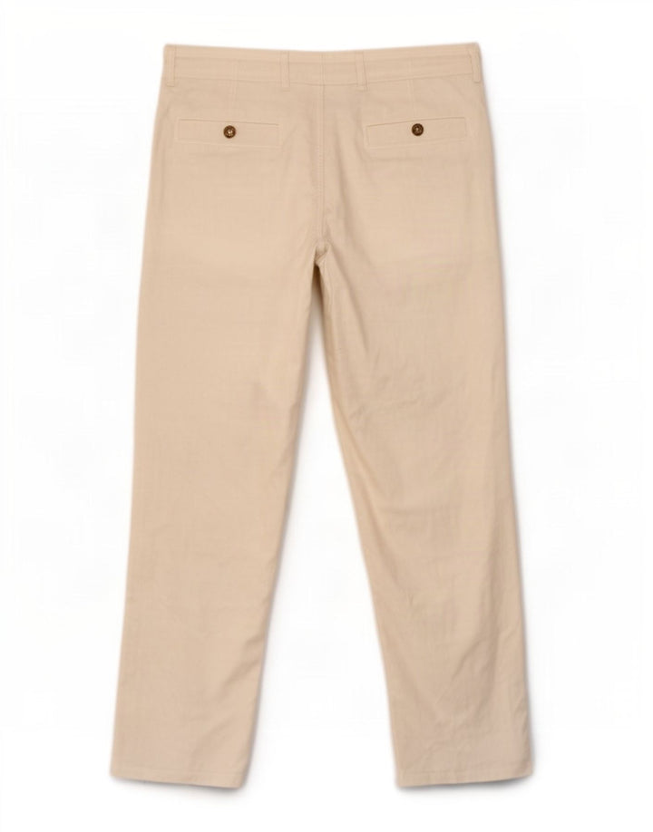 Marks & Spencer Pantaloni chino drepți Blue Harbour pentru bărbați L34 L29 alb