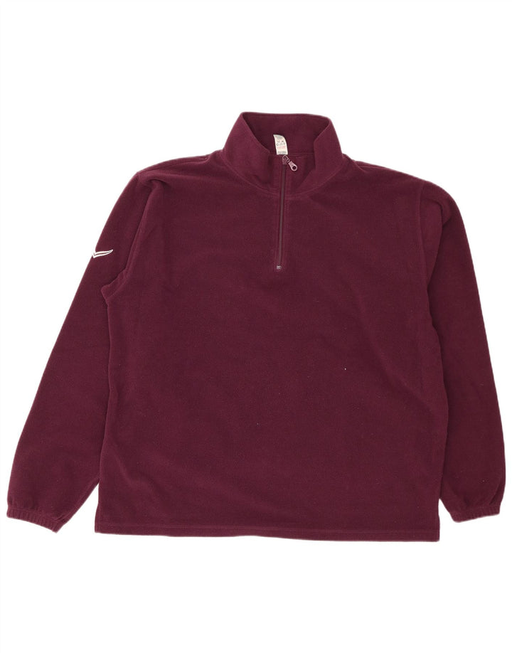 Pulover pentru bărbați Trigema, cu fermoar, decolteu, fleece, mare, din poliester burgundă