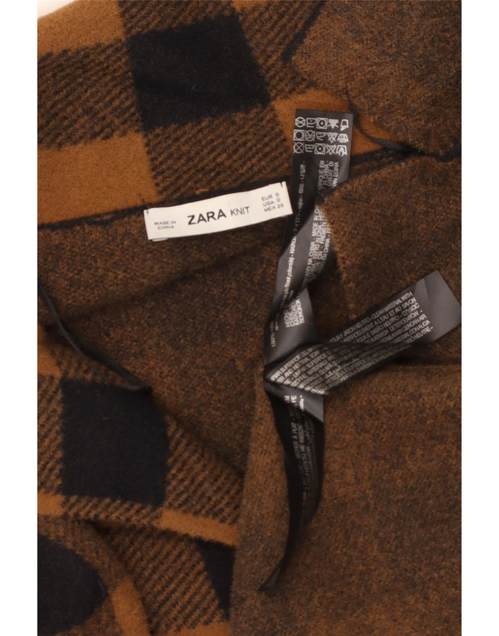 Pardesiu supradimensionat pentru femei Zara UK 10 mic maro din nailon