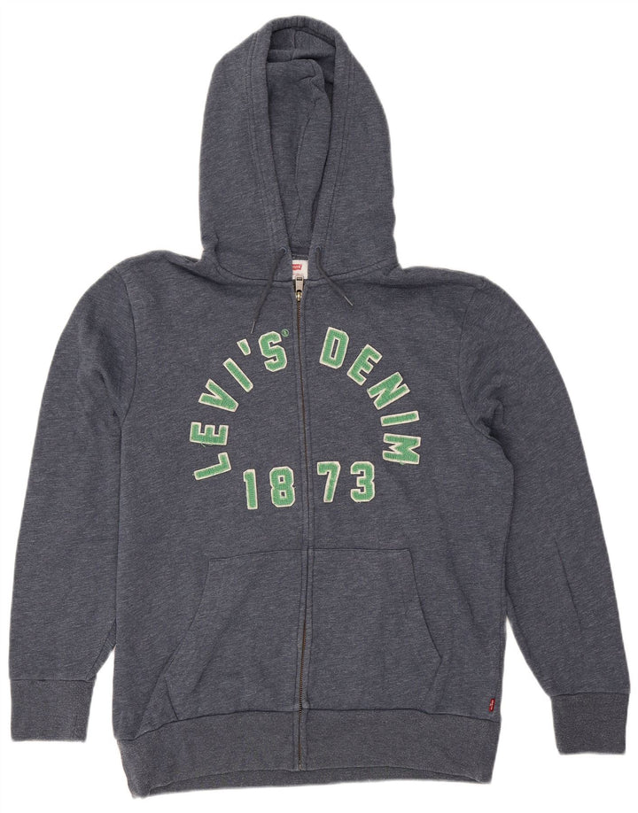 Pulover Levi's Graphic Zip pentru bărbați, bumbac, albastru, mediu