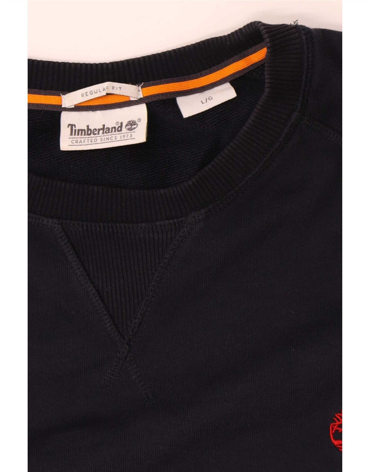 Pulover pentru bărbați Timberland Regular Fit Pulover mare din bumbac bleumarin
