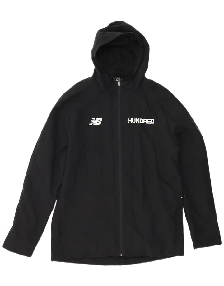 Jachetă de ploaie cu glugă cu glugă New Balance pentru bărbați UK 40 Poliester negru mare