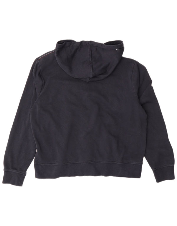 TOMMY HILFIGER Pulover cu glugă cu grafic pentru femei UK 14 Medium Bluemarin Bumbac