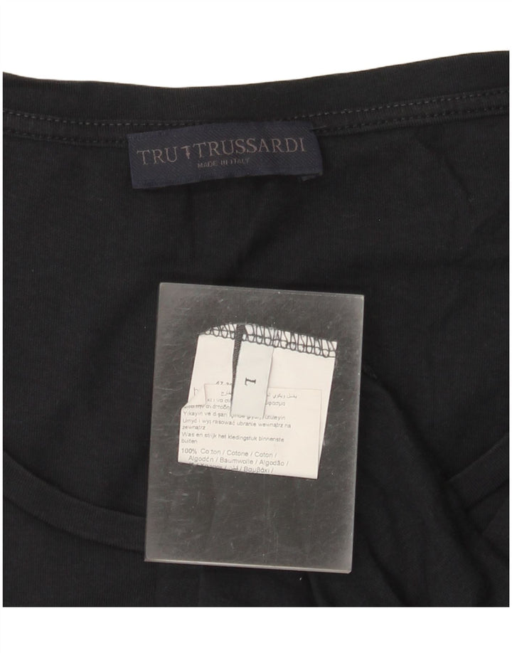 TRUSSARDI Tricou grafic pentru femei Top UK 16 Large Black Bumbac