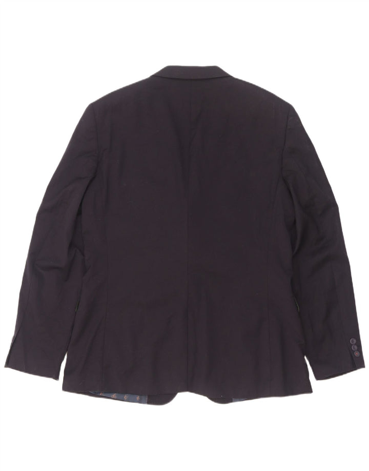 Jachetă pentru bărbați Ted Baker Modern Fit cu 2 nasturi Mărimea 42 XL Lână bleumarin
