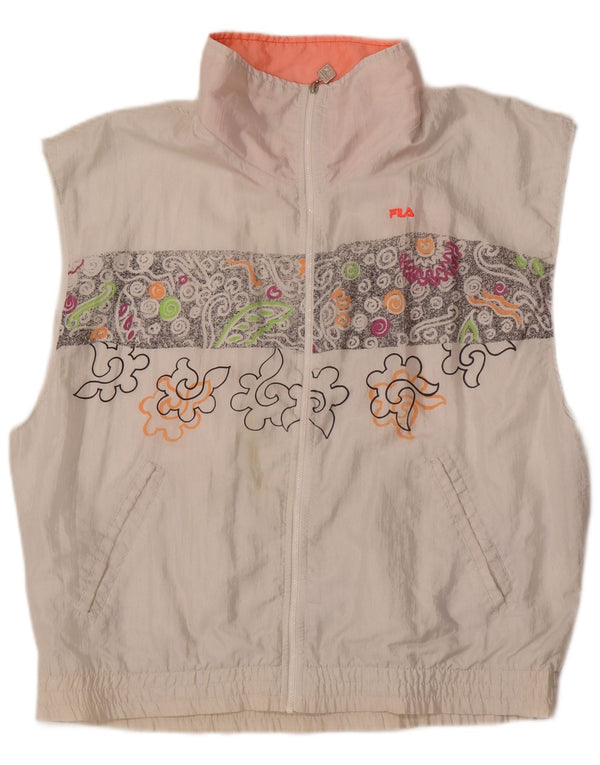 Jachetă de top pentru trening Fila Loose Fit pentru femei IT 46 Large White Floral