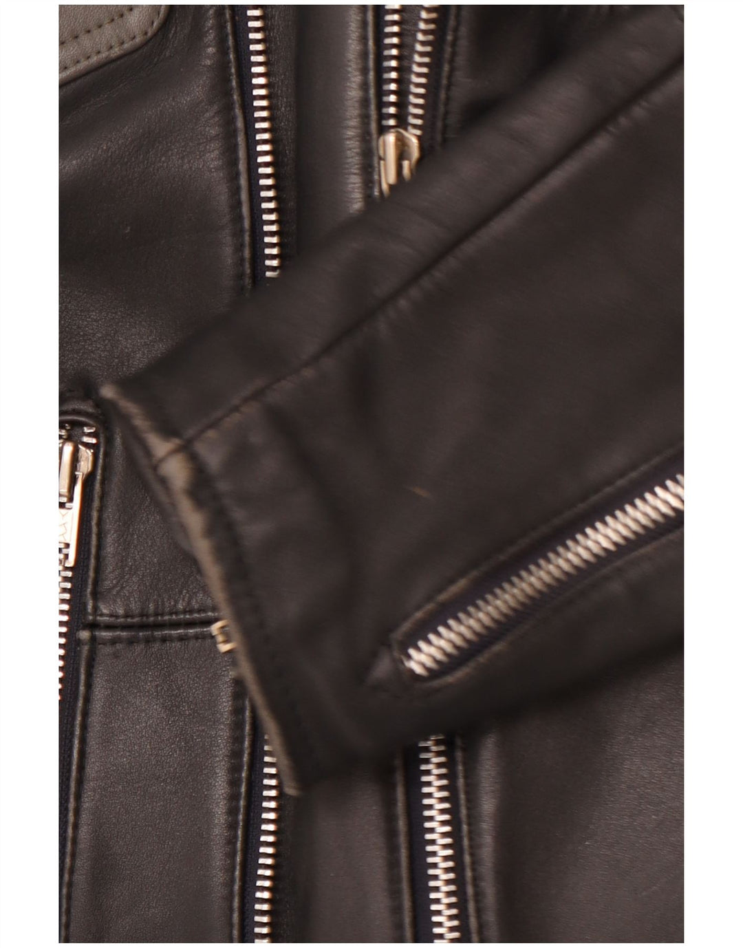 Jachetă motociclist din piele pentru bărbați MQP UK 46 3XL Piele neagră color bloc