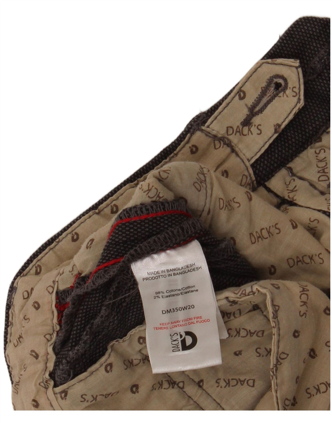DACK'S Pantaloni de costum subțire pentru bărbați IT 46 Small W30 L28 Bumbac gri