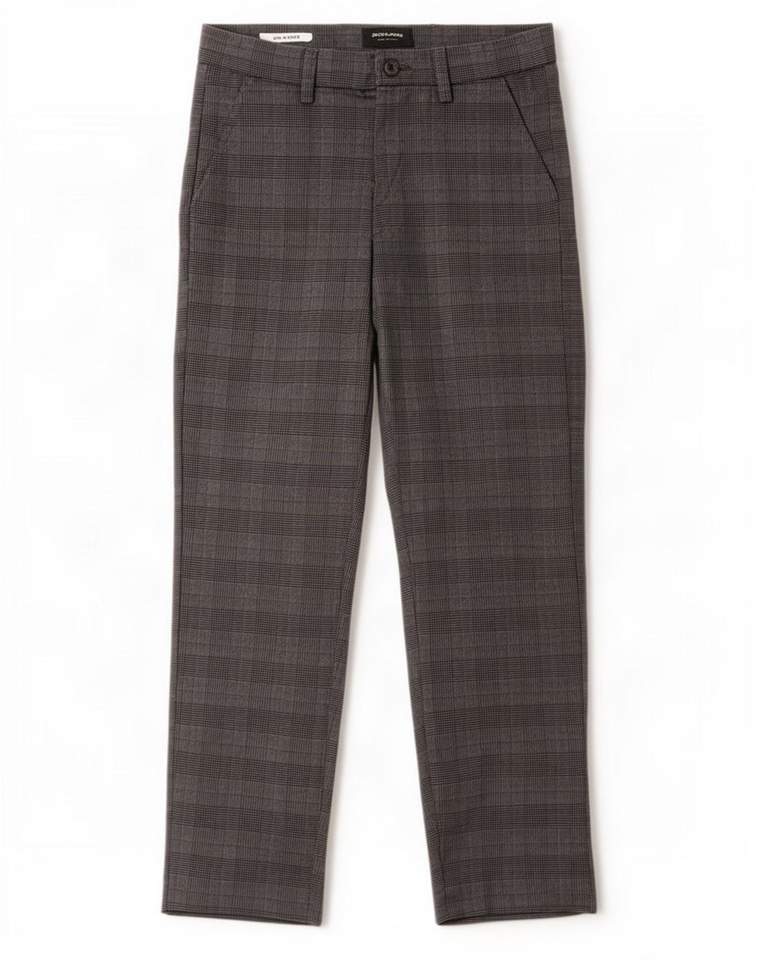 Pantaloni de costum Jack & Jones Marco Slim pentru bărbați L28 L30 poliester cu carouri gri