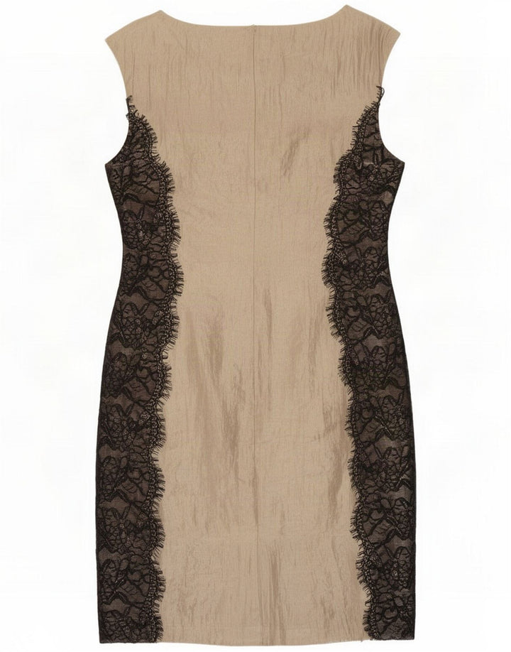 M&Co Rochie pentru femei fără mâneci, UK 12, poliester, bej mediu