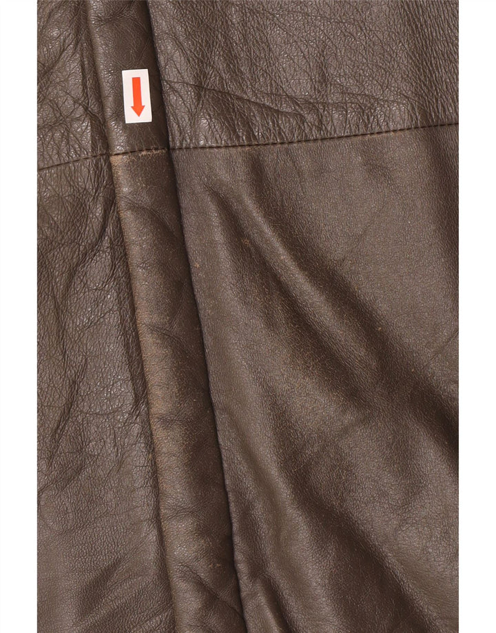 Jachetă militară din piele vintage pentru bărbați IT 56 3XL din piele gri