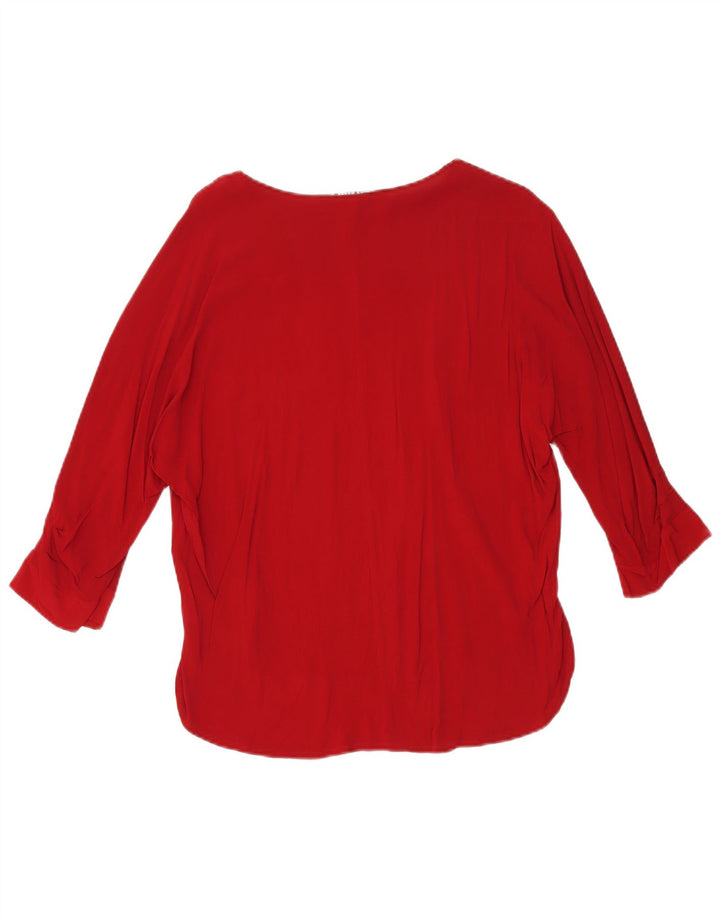 Bluză supradimensionată cu mâneci 3/4 pentru femei Zara UK 10 Small Red Viscose