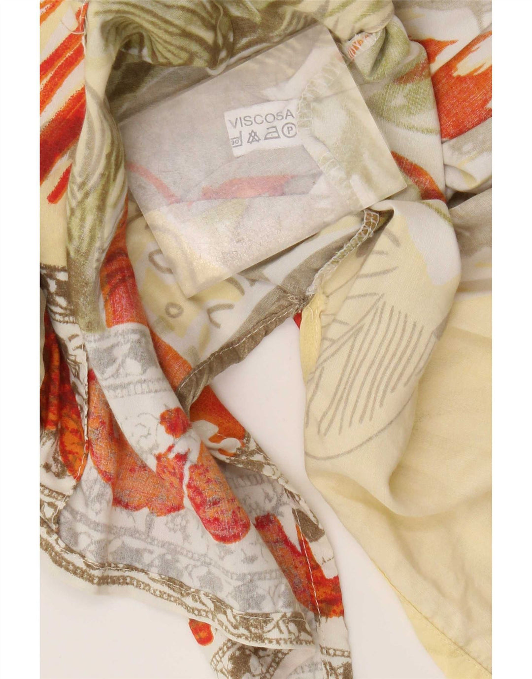 Bluză de cămașă cu model abstract pentru femei vintage UK 16 mare, multicoloră