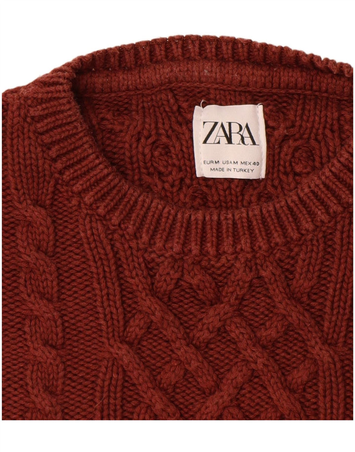 Pulover pentru bărbați Zara, cu decolteu, maro mediu