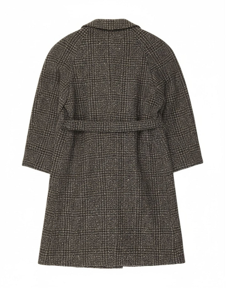 Pardesiu vintage pentru femei IT 54 3XL Lână virgină cu carouri gri