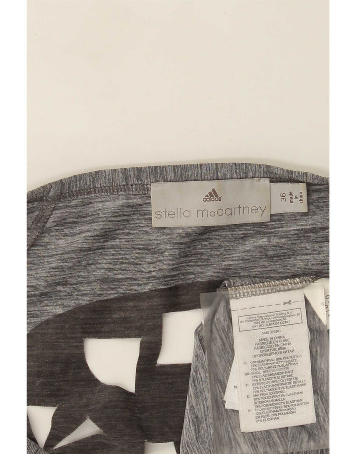 Top cu tunică grafică Stella McCartney pentru femei Adidas EU 36 Poliester mic gri