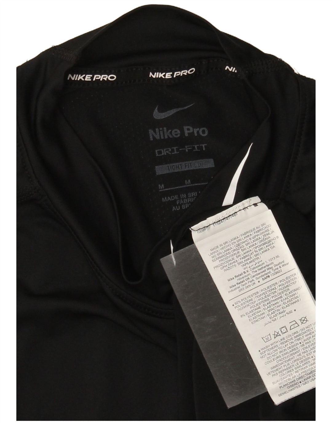 Top grafic Nike Dri Fit pentru bărbați cu mânecă lungă, poliester mediu negru