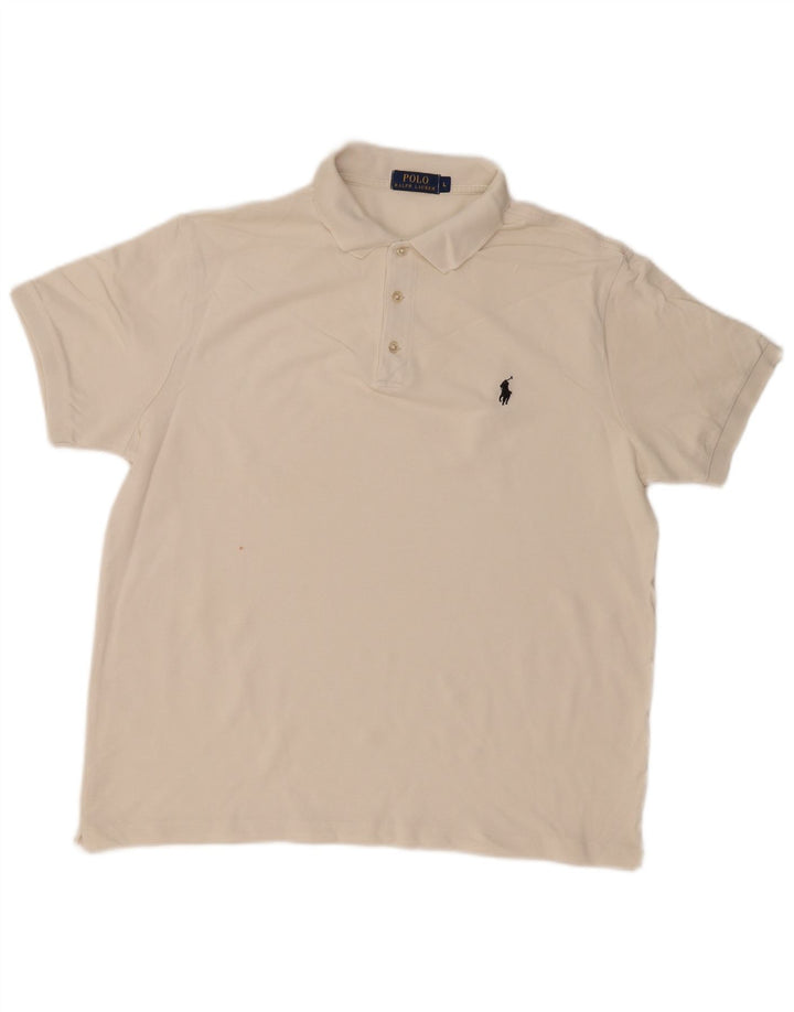Polo Ralph Lauren pentru bărbați, mare, alb, clasic