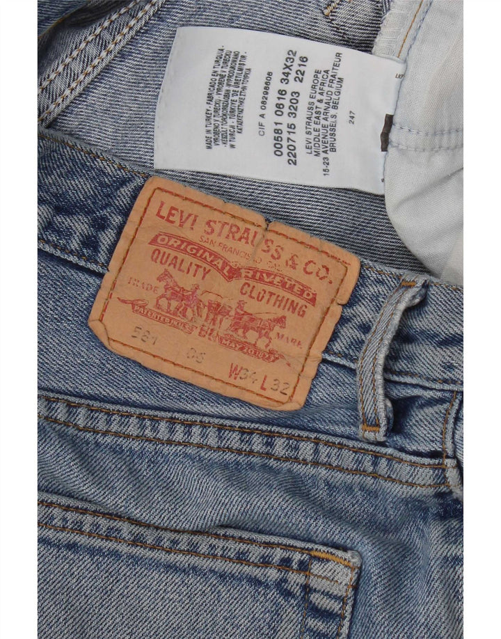 Blugi drepti pentru femei Levi's 581 W34 L32 Bumbac albastru