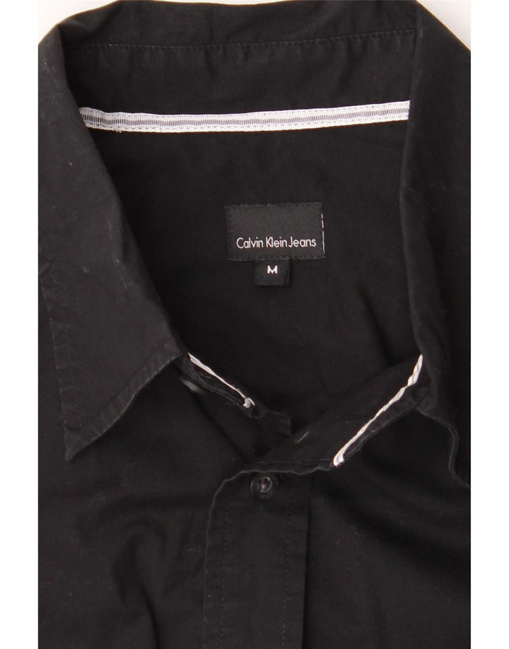 Cămașă pentru bărbați Calvin Klein Jeans, bumbac negru mediu
