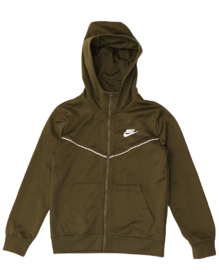 Pulover Nike pentru băieți, cu fermoar, 10-11 ani, mediu kaki, poliester