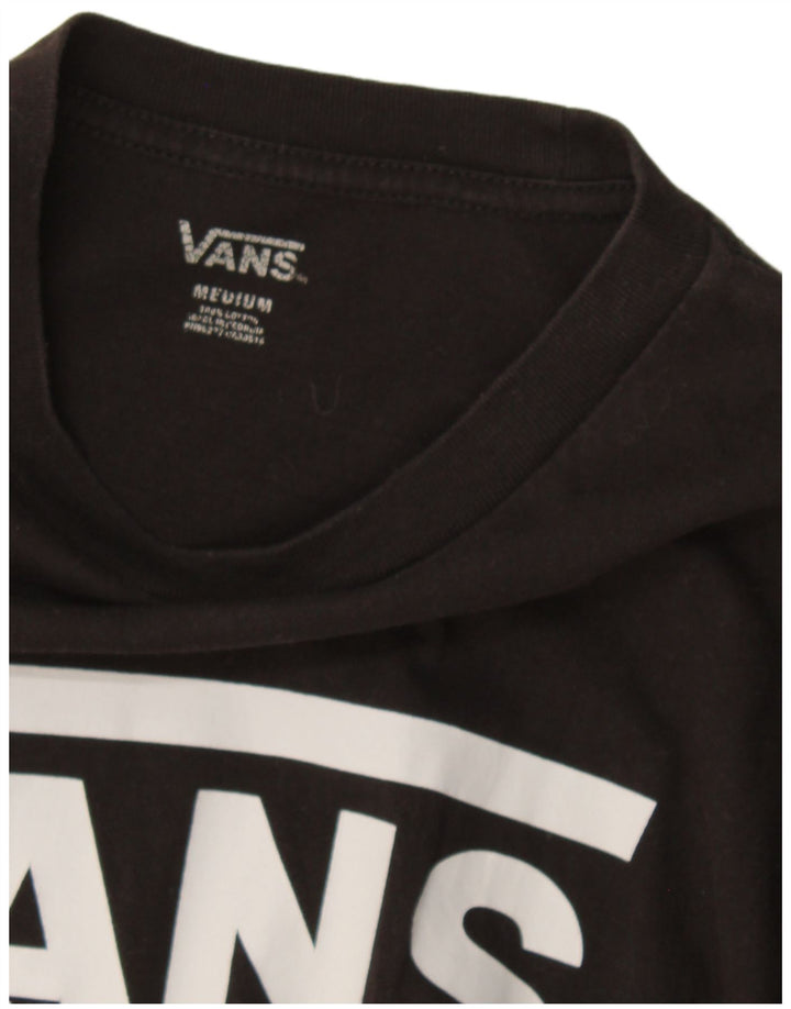 Top grafic Vans pentru bărbați cu mânecă lungă, bumbac mediu negru