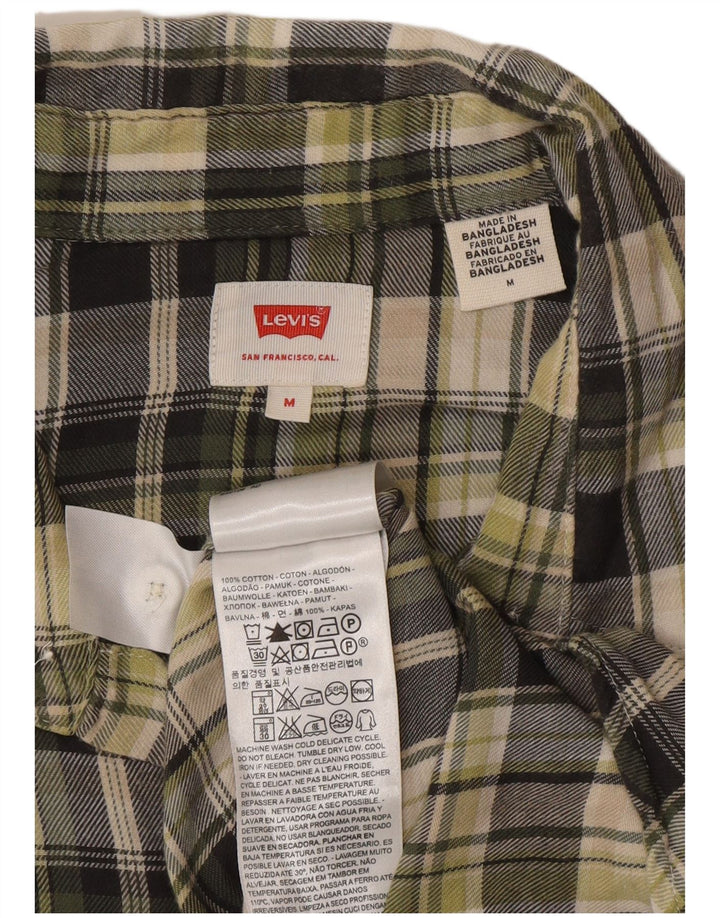 Cămașă Levi's pentru bărbați, cu mânecă scurtă, în formă regulată, din bumbac carouri verde mediu