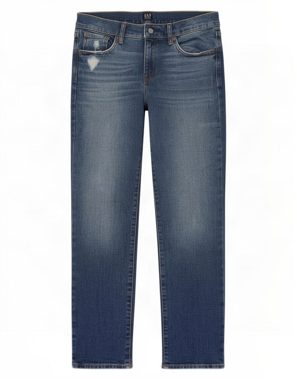 Gap Blugi Distressed drepte pentru femei W26 L29 Bumbac albastru