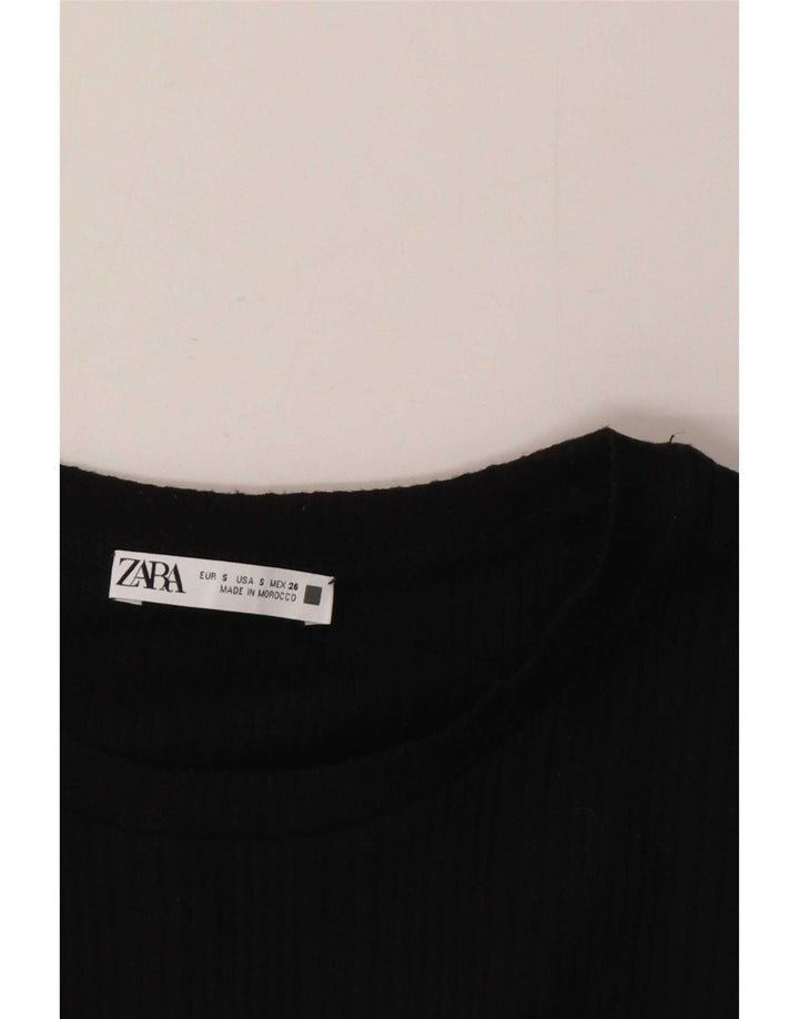 Bluză Crop Top Femei Zara UK 10 Mic Negru