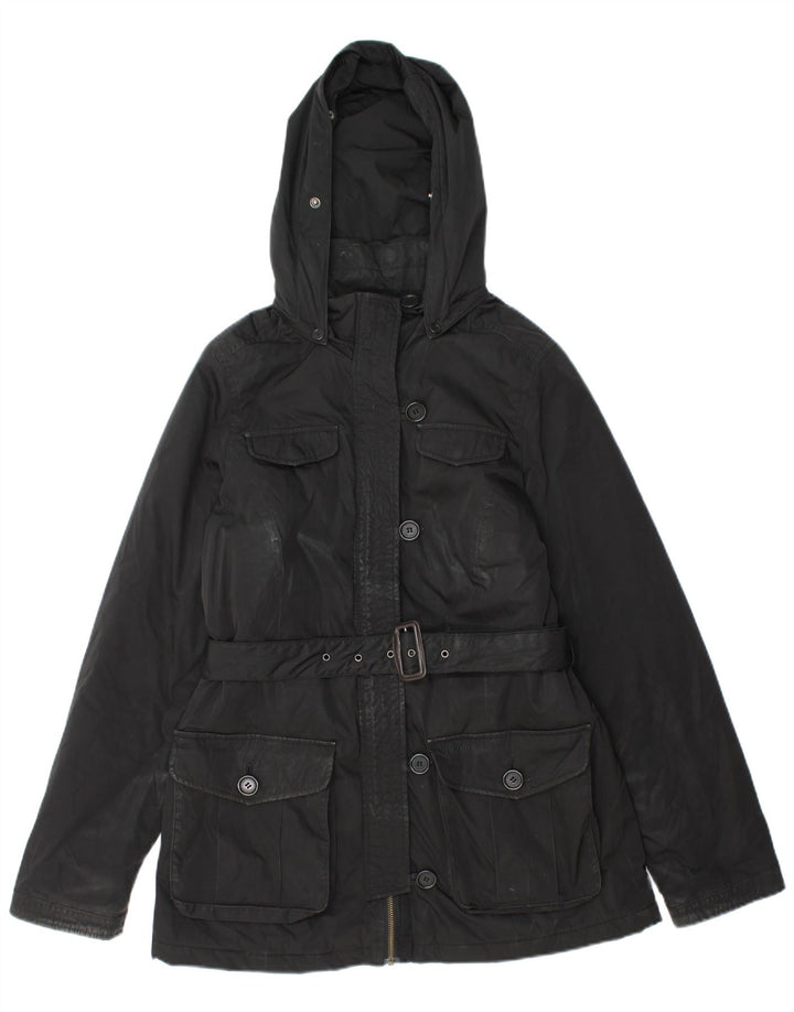 Jachetă Woolrich pentru femei, cu glugă, poliester negru, UK 14