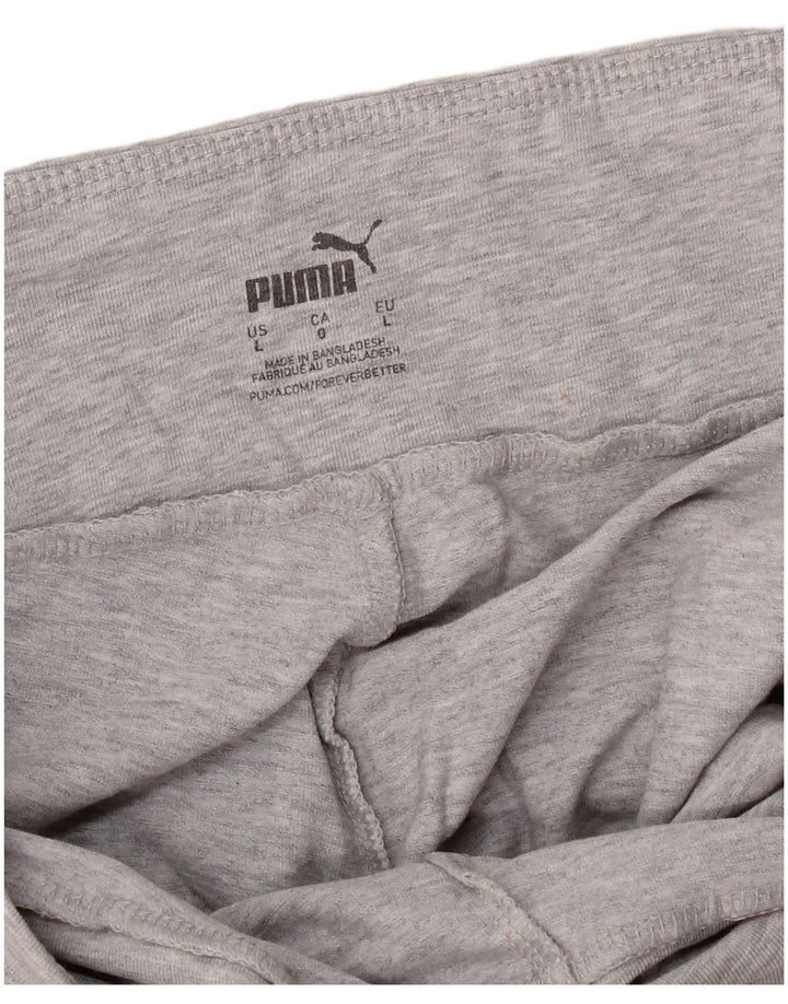 PUMA Womens Graphic Crop Leggings UK 14 Large  Grey