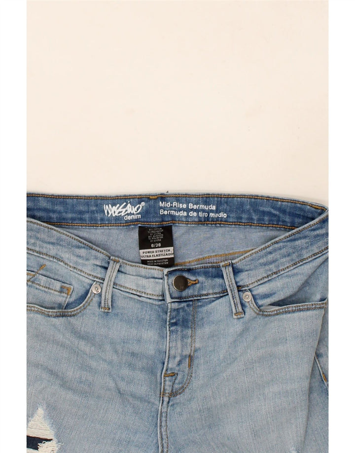 MOSSIMO Womens Distressed Mid Rise Denim Shorts US 6 Medium W28  Blue Vintage Mossimo and Second-Hand Mossimo from Messina Hembry 