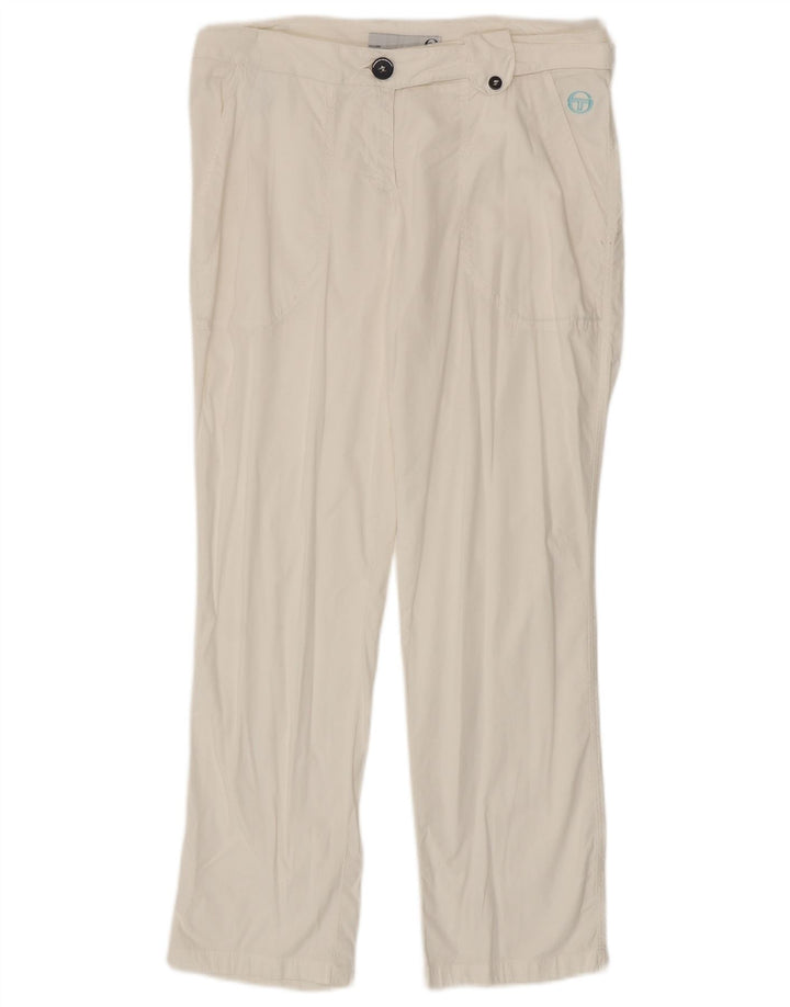 Sergio Tacchini Pantaloni Chino Drepți Femei IT 44 Medium L30 L27 Alb