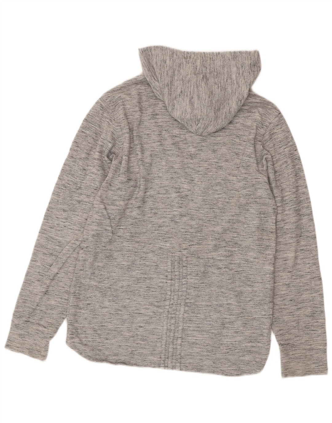 Tricou cu glugă pentru bărbați Adidas cu mânecă lungă, gri mic, pătat