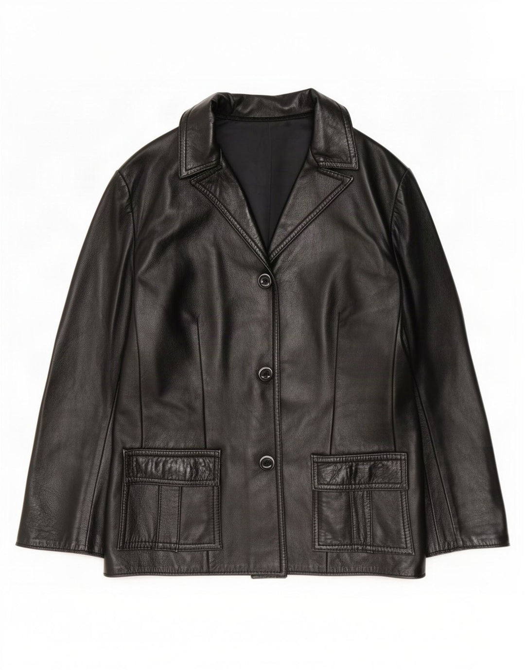 Jachetă de piele vintage pentru femei UK 10 Small Black