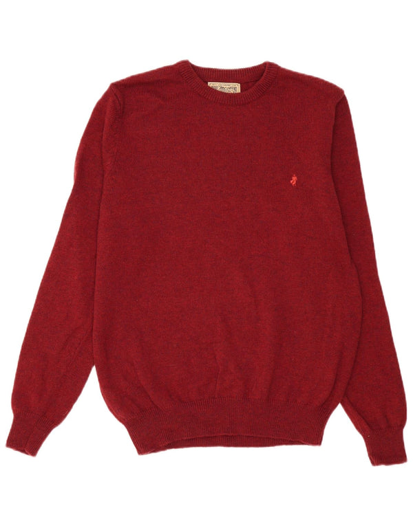 Pulover Marlboro Classics pentru bărbați, cu gâtul rotund, XL, nailon burgundă