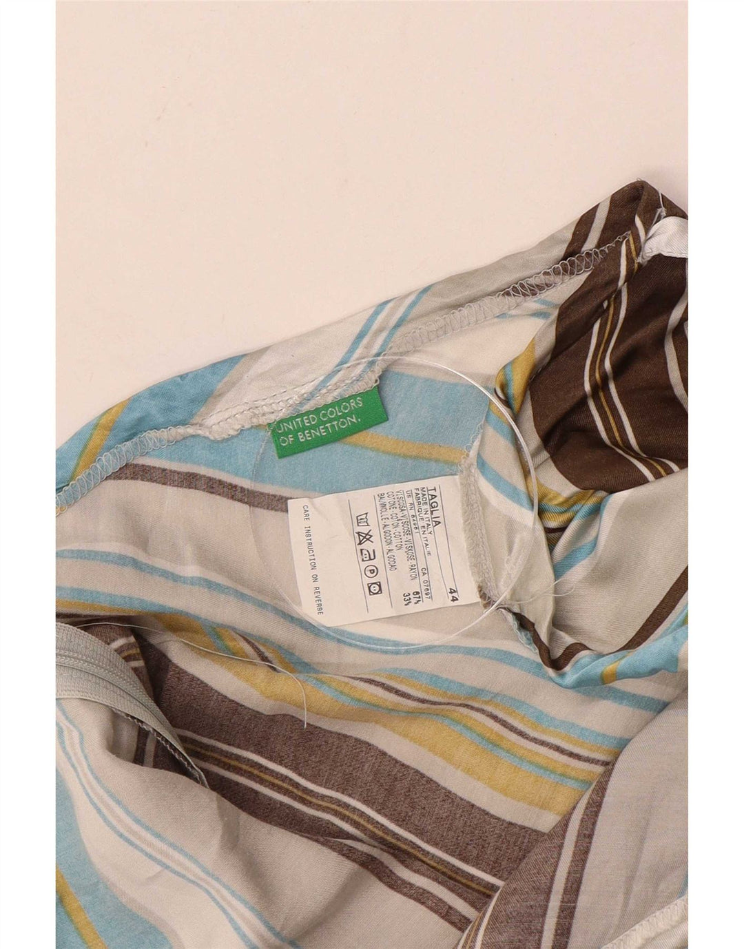 Fusta asimetrică pentru femei Benetton IT 44 Medium W36 cu dungi multicolore