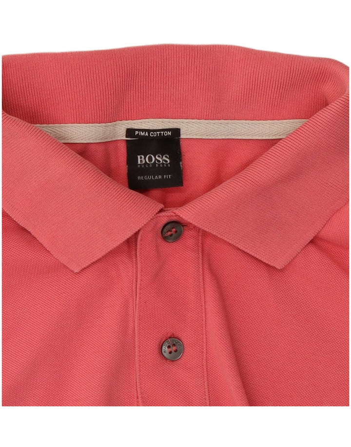 Cămașă polo Hugo Boss pentru bărbați, bumbac roșu mare