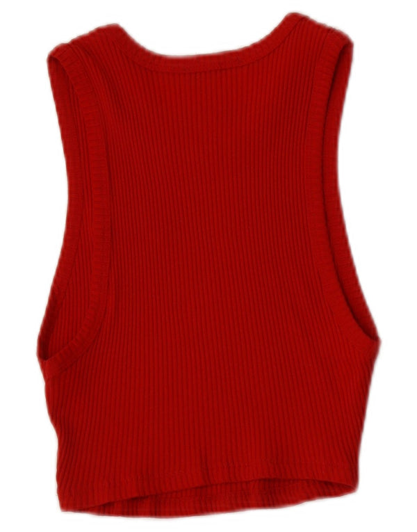 Zara X Kappa Womens Crop Vest Top UK 12 Medium Red