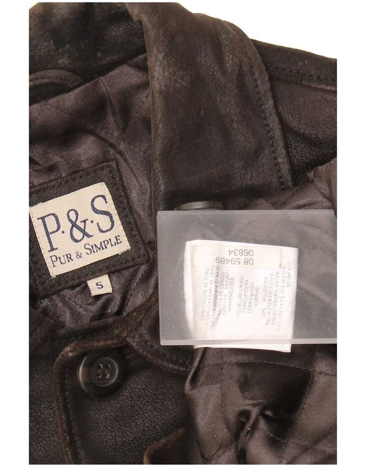 Jachetă de piele pentru bărbați VINTAGE UK 42 XL din piele maro