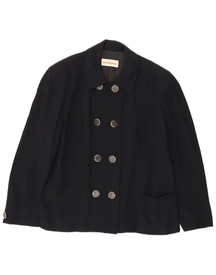 Roccobarocco Jachetă Blazer pentru femei la dublu piept UK 18 XL Bleumarin