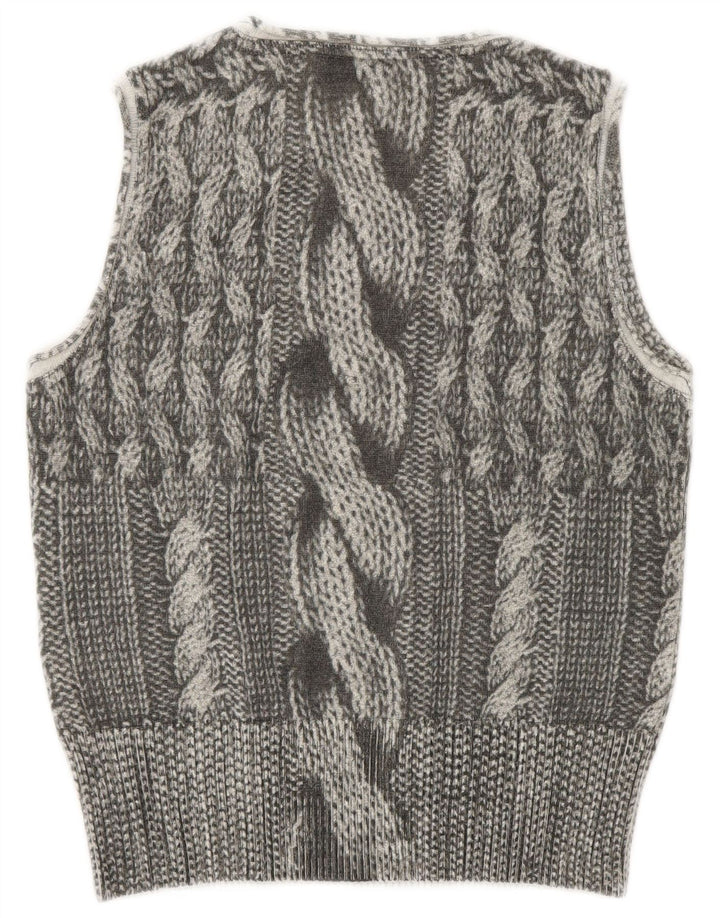 Trussardi Jeans Femei Vest Tank Top UK 12 Medium Gri Lână