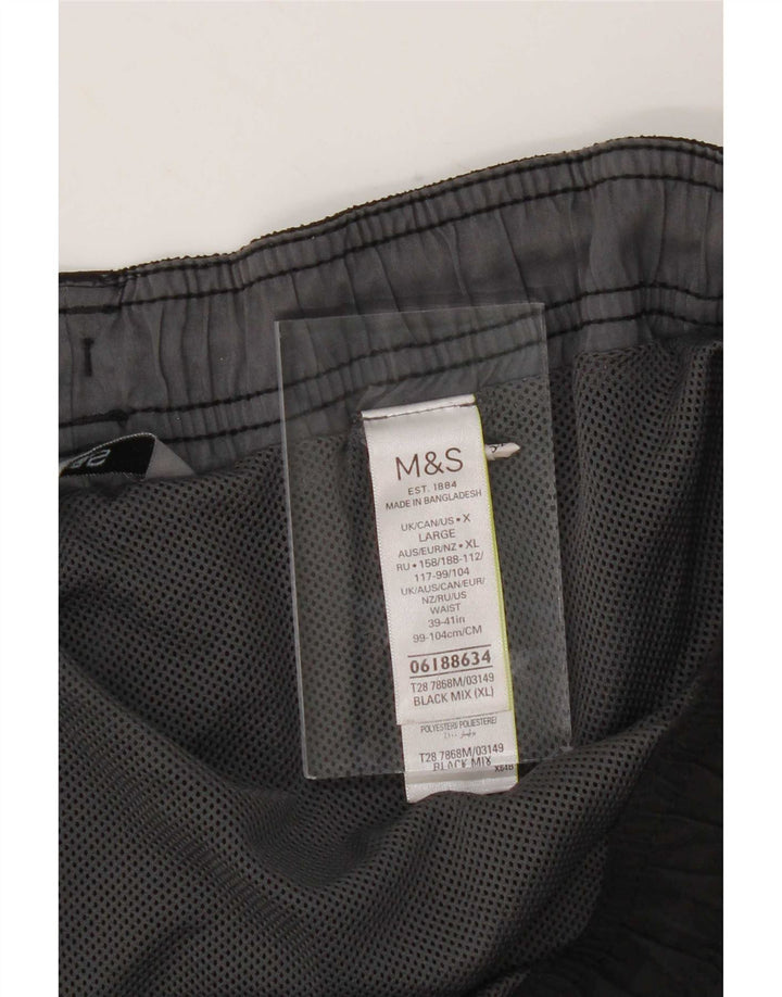 Pantaloni scurți de înot pentru bărbați Marks & Spencer XL, negru, poliester color bloc