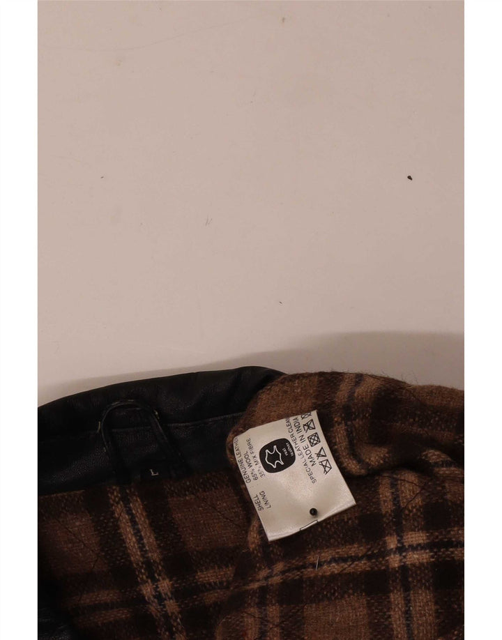 Jachetă de piele vintage pentru bărbați UK 40 Large Black
