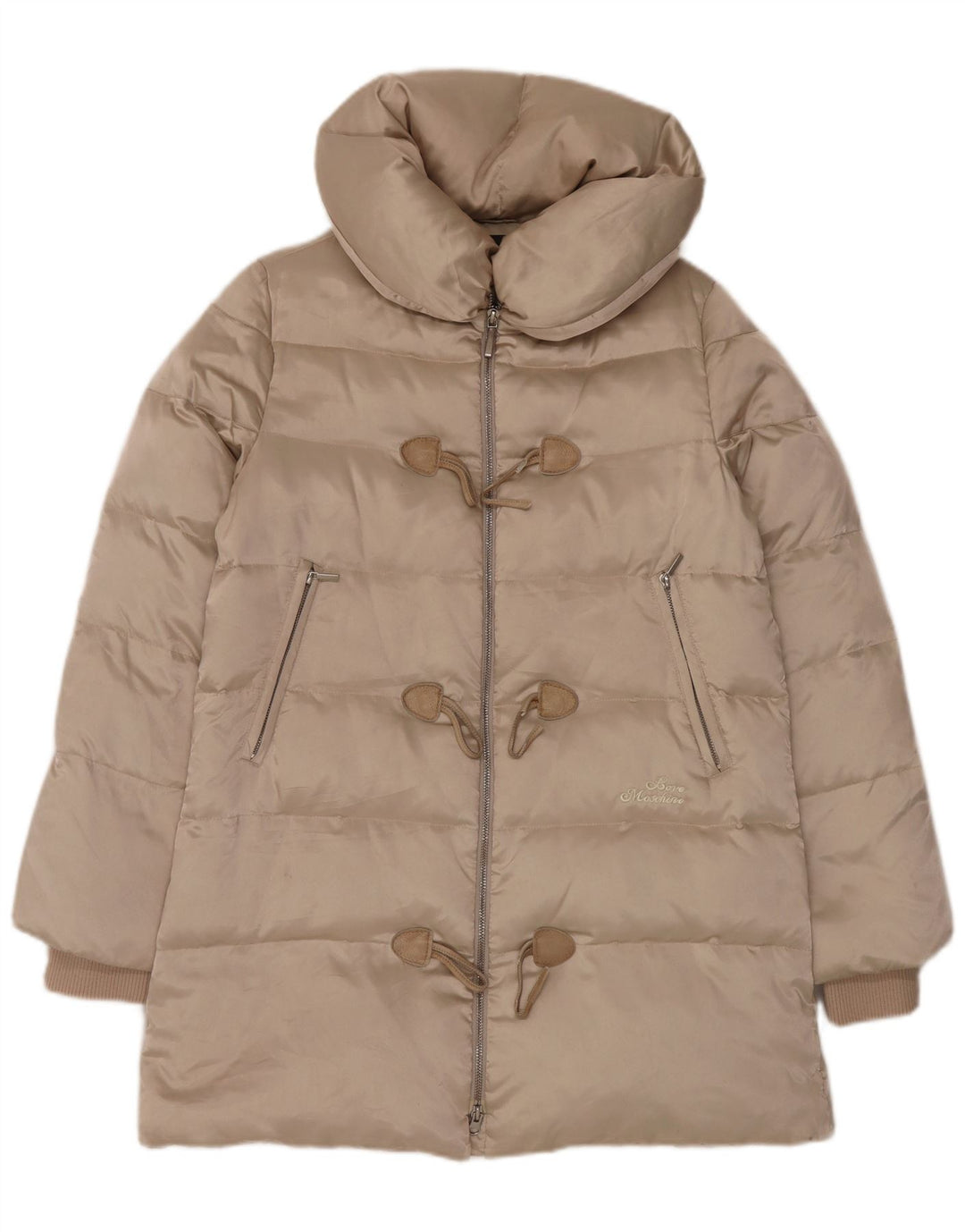 Palton căptușit pentru femei Moschino UK 14, mare, bej, poliester