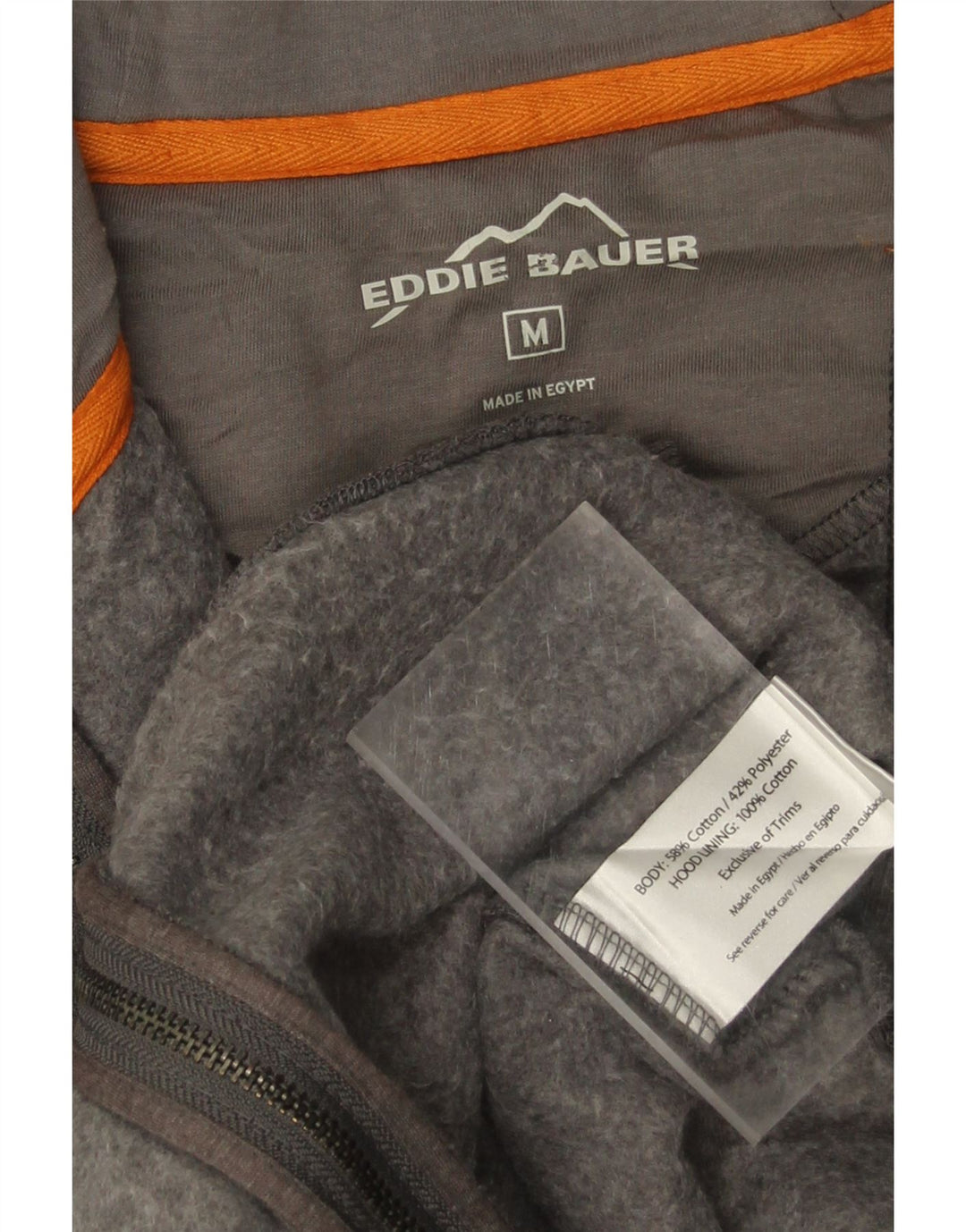 EDDIE BAUER Pulover pentru bărbați, cu fermoar, bumbac, gri mediu