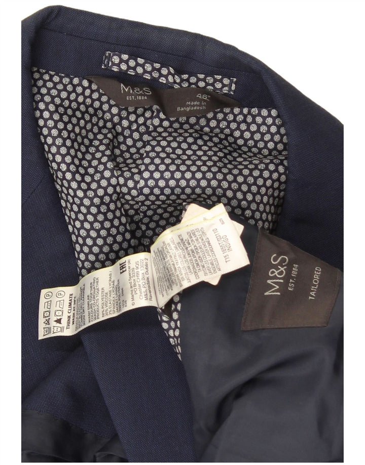 Jachetă pentru bărbați Marks & Spencer, croită cu 2 nasturi, UK 46 3XL, bleumarin