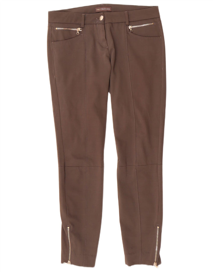 TRUSSARDI Pantaloni casual subțiri pentru femei IT 42 Medium W32 L29 Maro Poliester